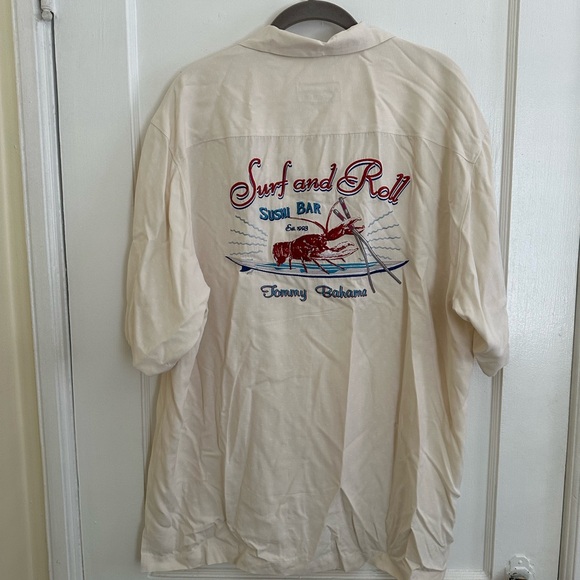 Tommy Bahama Rayon Silk Embroidered Short Sleeve Shirt - Picture 6 of 6